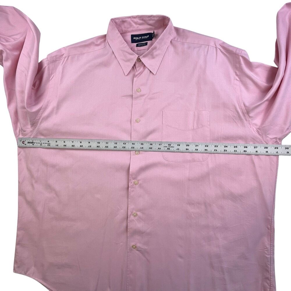 Polo Golf Ralph Lauren Shirt Mens XXL Pink Herringbone Marlowe Oxford Cotton - Picture 9 of 11